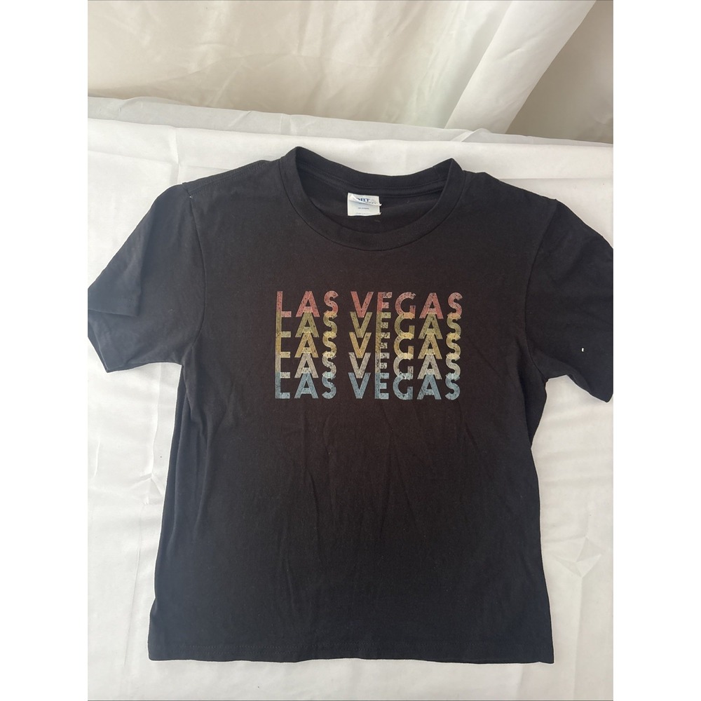 Port & Company Las Vegas Nevada Retro 70s 80s T-Shirt Kids Small Black